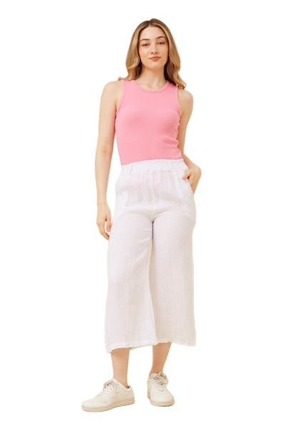 MACIE LINEN PANT IN WHITE