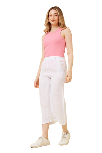 MACIE LINEN PANT IN WHITE