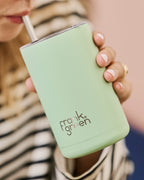 ICED COFFEE CUP WITH STRAW