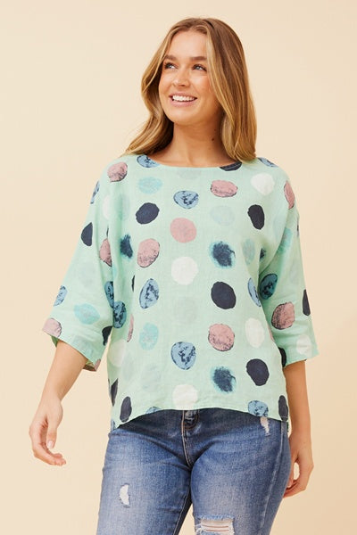 MYRA TOP IN AQUA