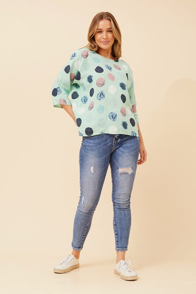 MYRA TOP IN AQUA