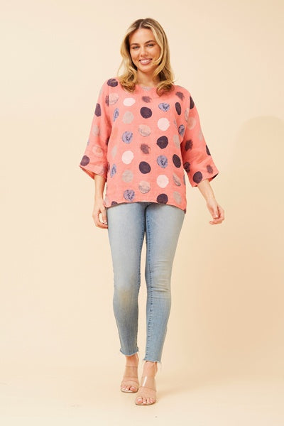 MYRA TOP IN HIBISCUS