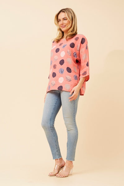 MYRA TOP IN HIBISCUS
