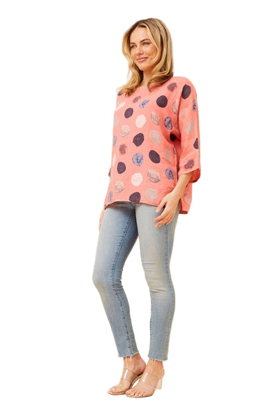 MYRA TOP IN HIBISCUS