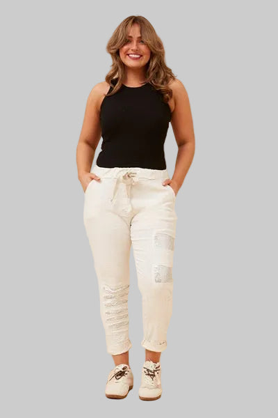 SEQUIN PATCH JOGGER