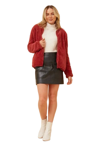 ZIP UP JACKET IN CHERRYWOOD