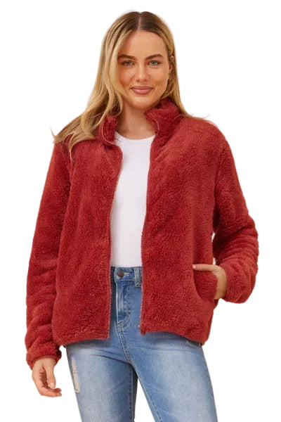 ZIP UP JACKET IN CHERRYWOOD