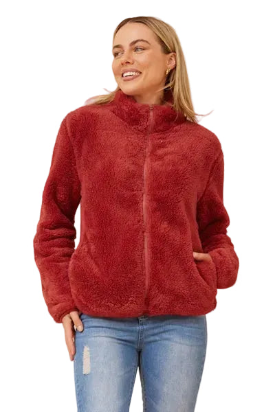 ZIP UP JACKET IN CHERRYWOOD