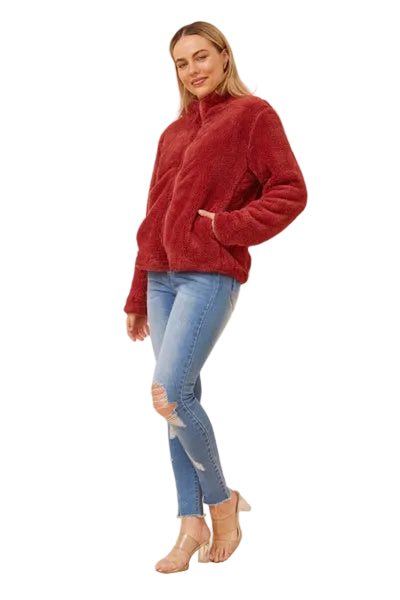 ZIP UP JACKET IN CHERRYWOOD