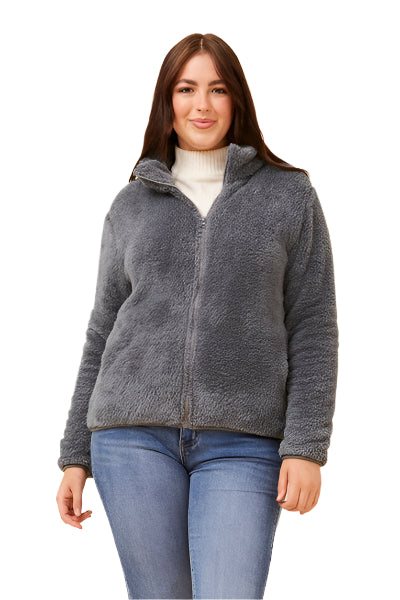 ZIP UP JACKET IN PEWTER
