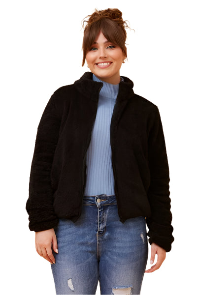 ZIP UP JACKET IN BLACK
