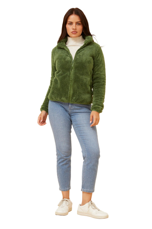 ZIP UP JACKET IN ARTICHOKE
