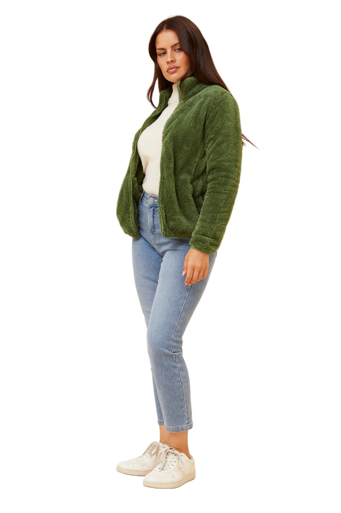 ZIP UP JACKET IN ARTICHOKE
