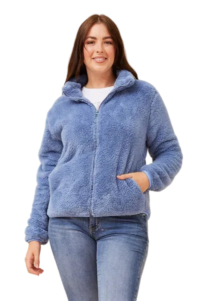 ZIP UP JACKET IN INDIGO