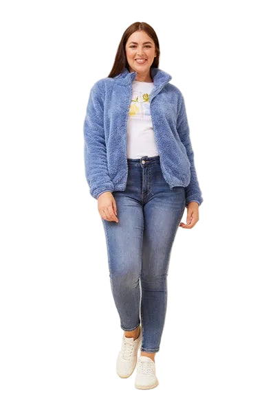 ZIP UP JACKET IN INDIGO