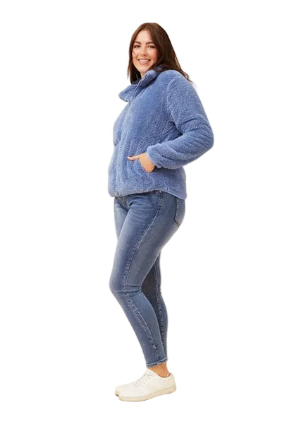 ZIP UP JACKET IN INDIGO