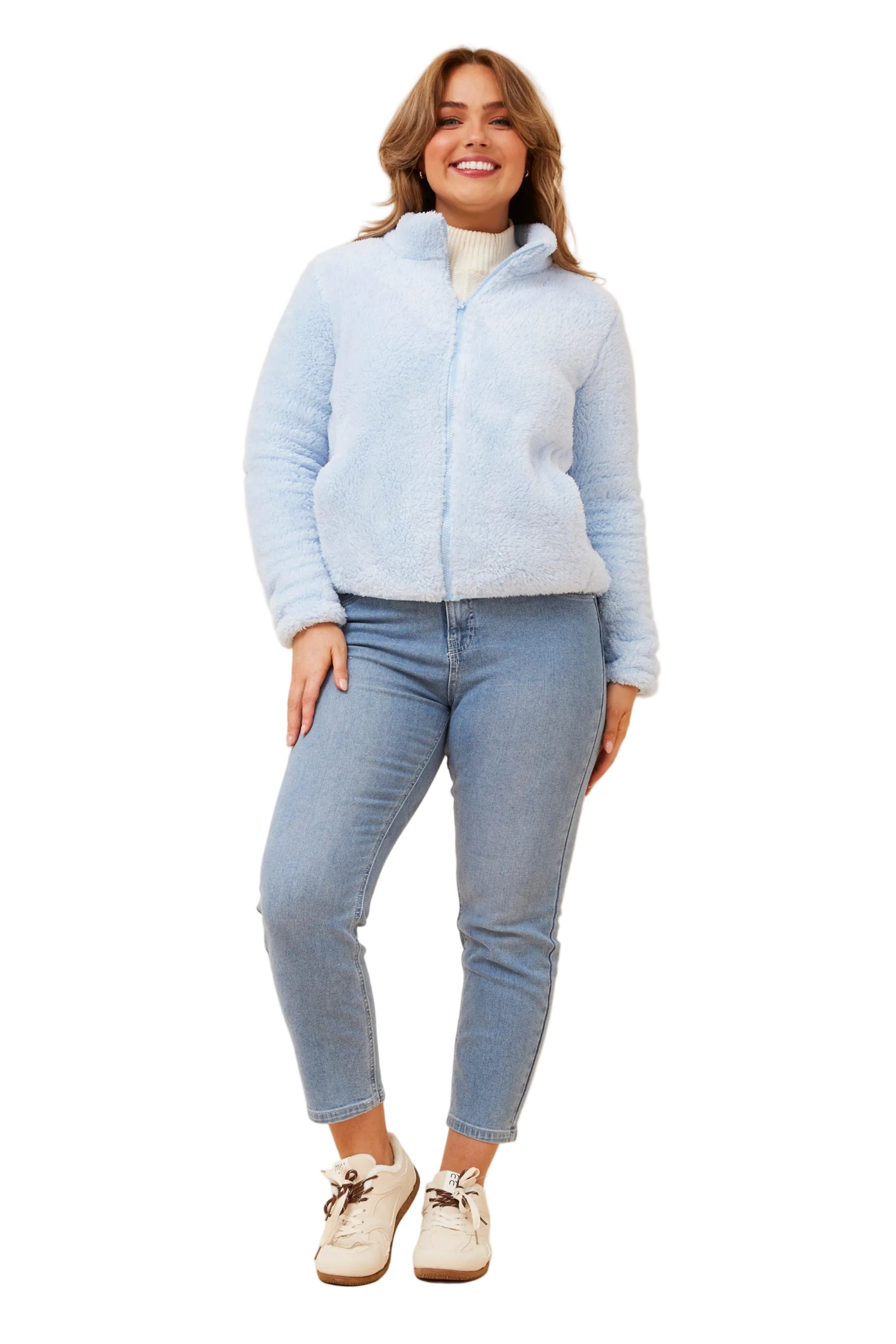 TEDDY ZIP JACKET IN SKYLIGHT