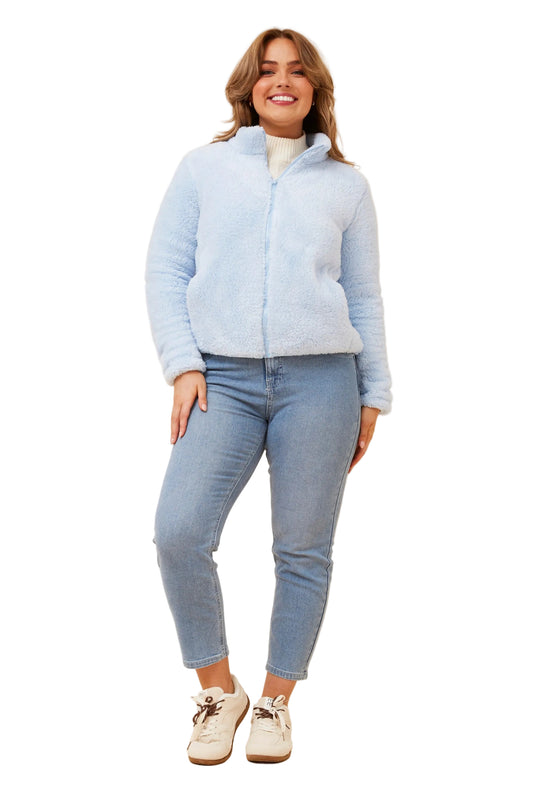 TEDDY ZIP JACKET IN SKYLIGHT