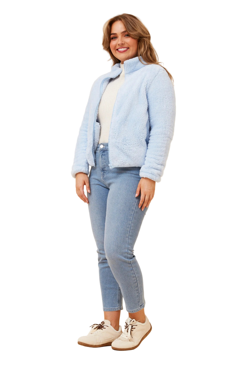 TEDDY ZIP JACKET IN SKYLIGHT