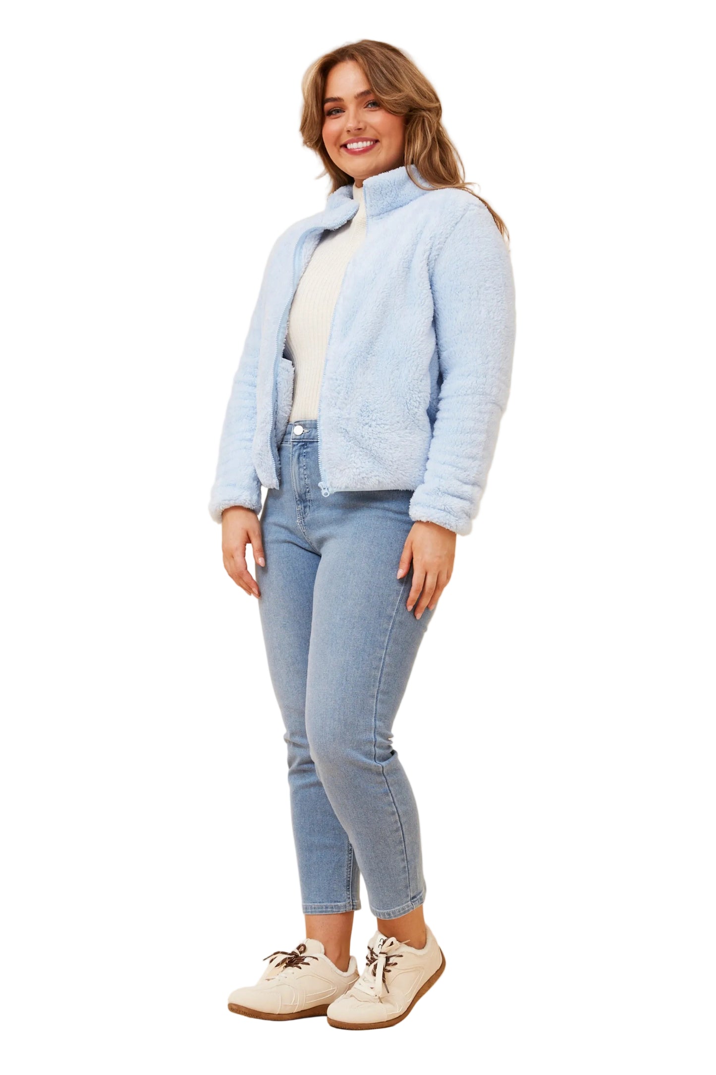 TEDDY ZIP JACKET IN SKYLIGHT