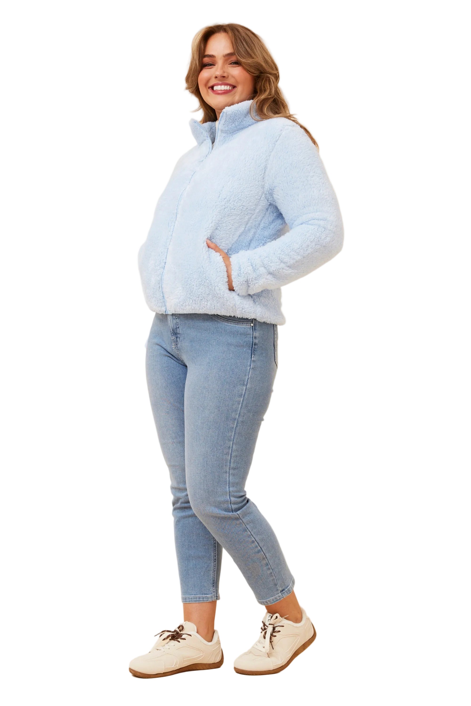 TEDDY ZIP JACKET IN SKYLIGHT