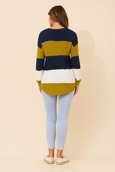 MEL BLOCK STRIPE OLIVE