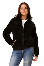 JAMIE FUR JACKET IN BLACK