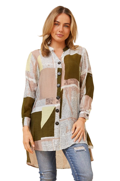 KATIE TUNIC SHIRT IN OLIVE