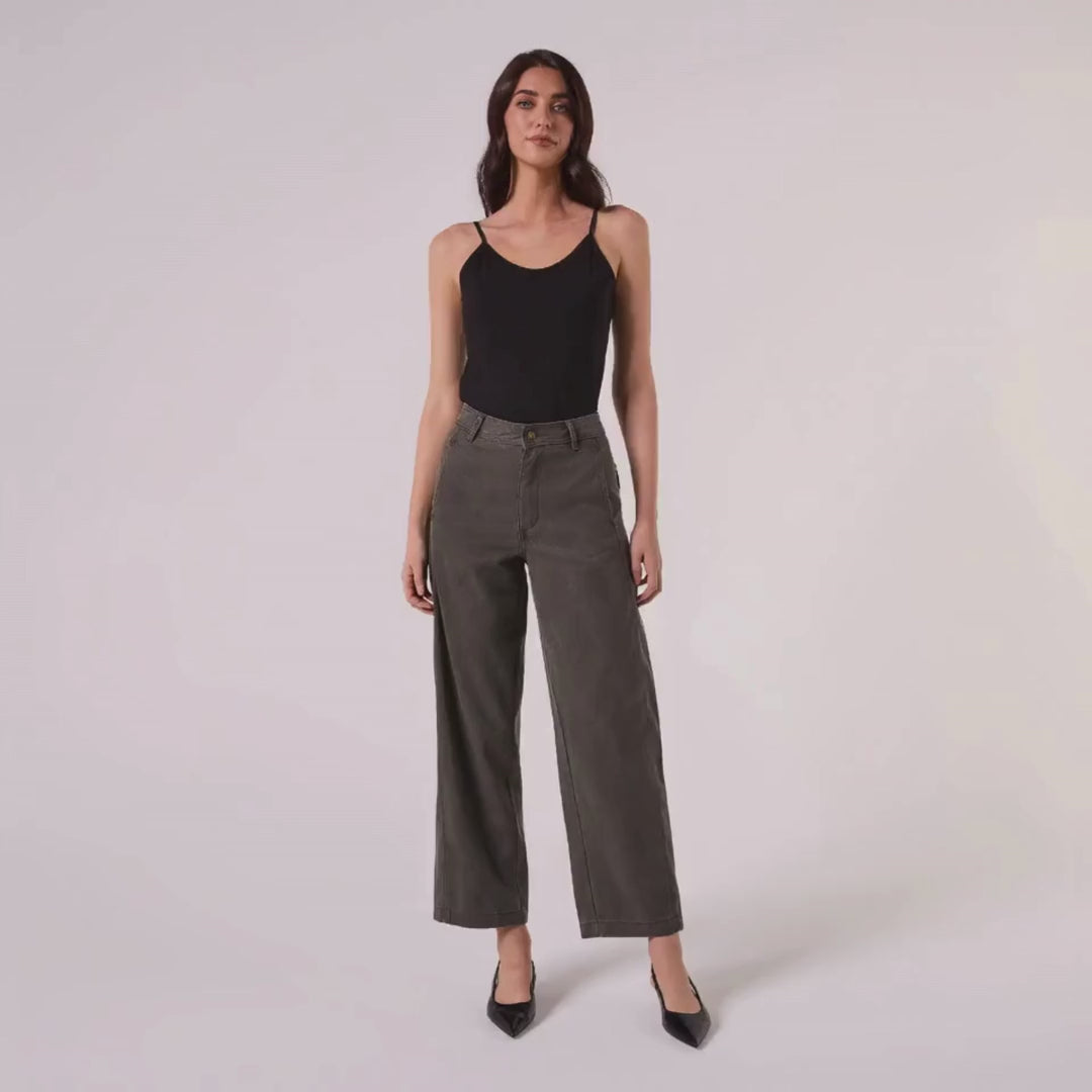 AMYIC BARREL LEG PANT IN KHAKI