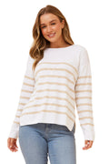 KATIE LONG SLEEVE PULLOVER IN BEIGE