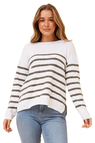 LONG SLEEVE PULLOVER IN KHAKI
