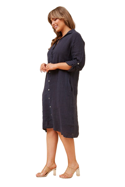 LINEN SHIRT DRESS