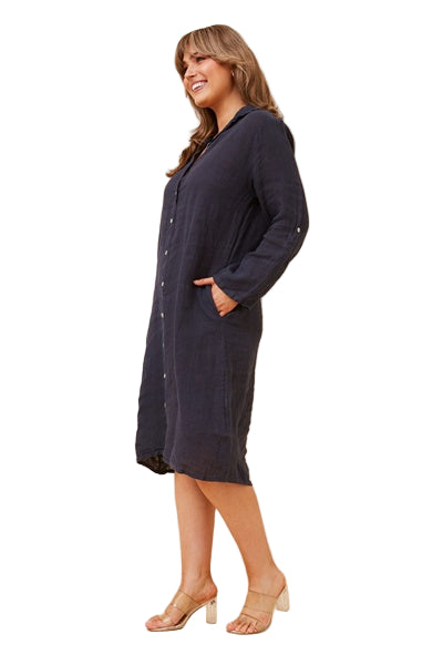 LINEN SHIRT DRESS