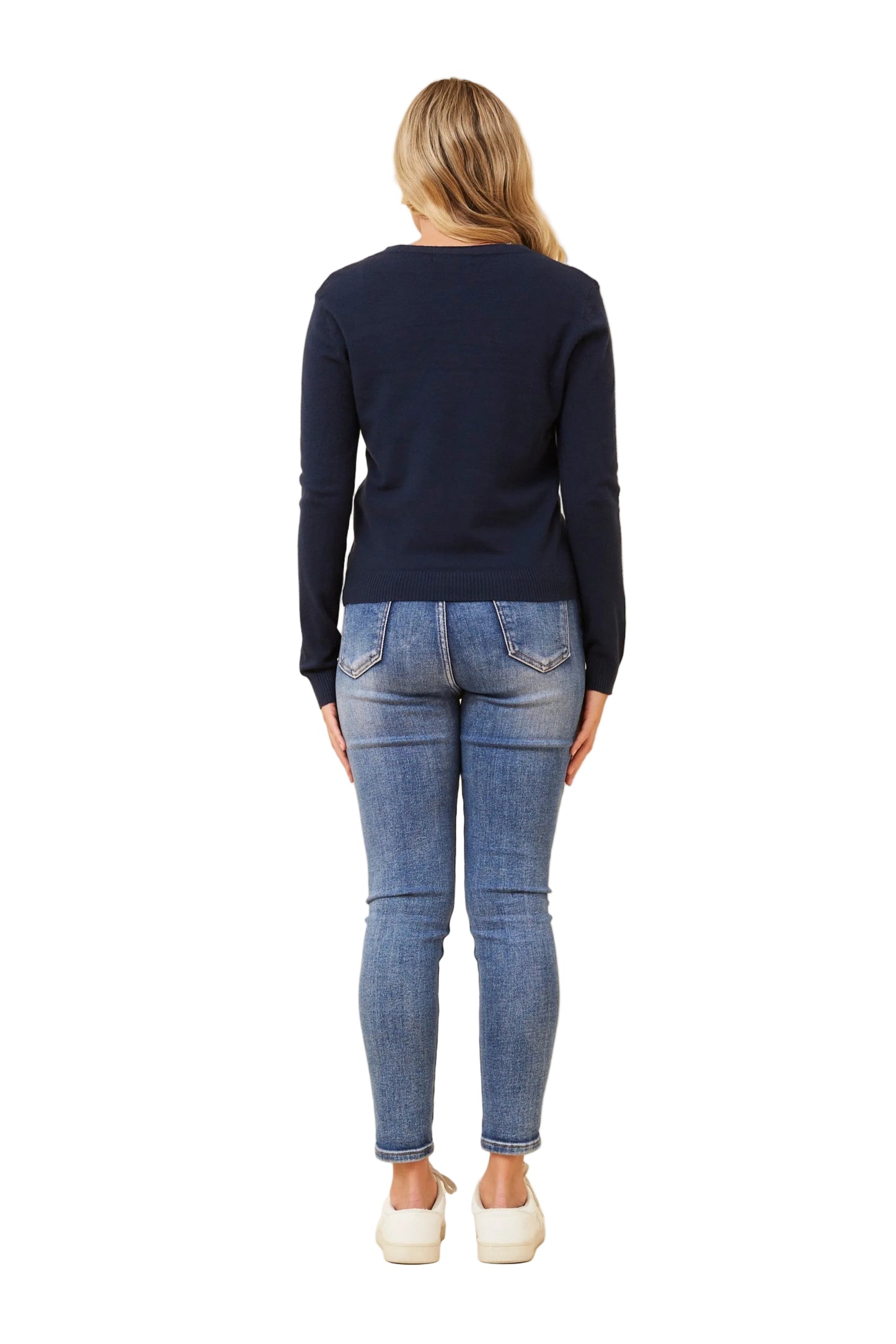 CLOE CARDI IN NAVY