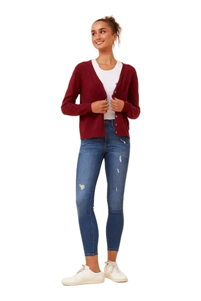 CLOE CARDI IN RED