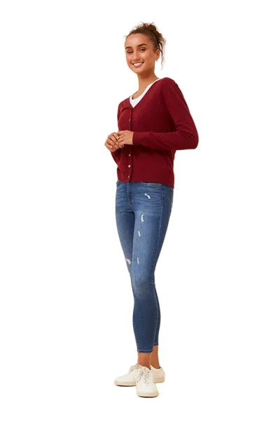 CLOE CARDI IN RED