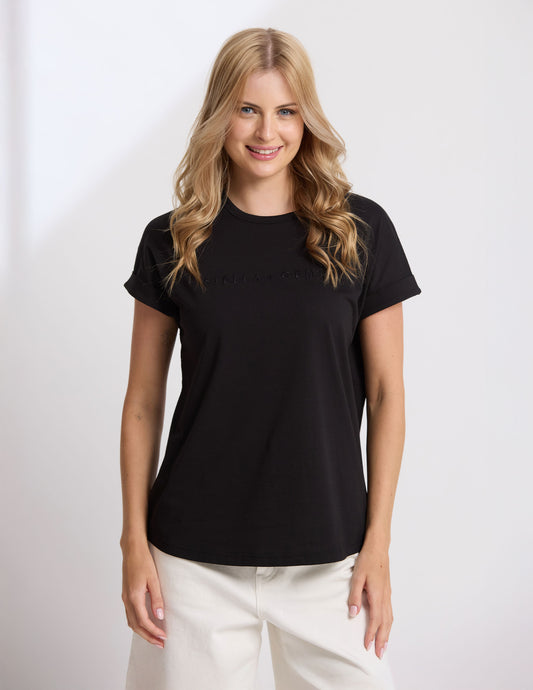 SOHO CUFF TEE IN BLACK