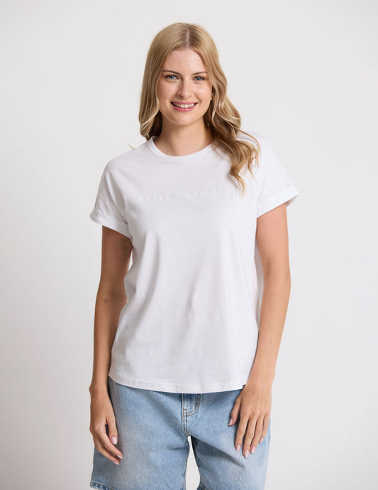SOHO CUFF CREW TEE IN WHITE