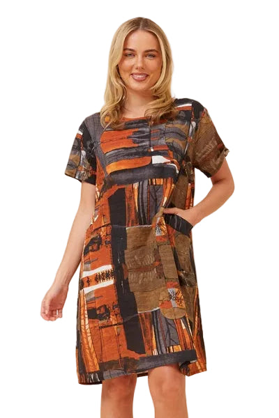 CHARLIE SHIFT DRESS IN SIENNA