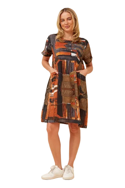 CHARLIE SHIFT DRESS IN SIENNA