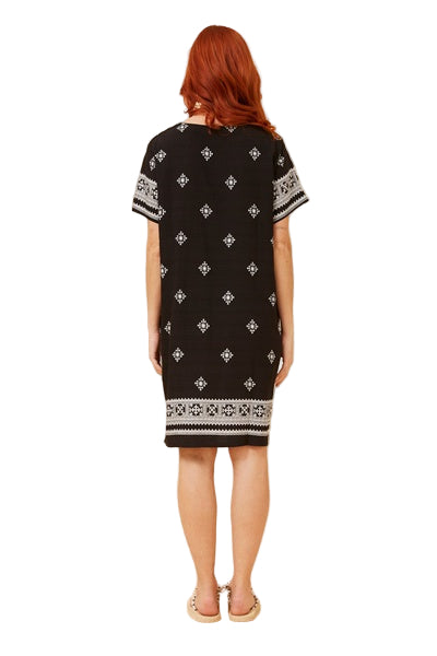 CHARLIE BORDER PRINT SHIFT DRESS