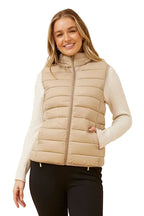 PUFFER VEST IN SAND