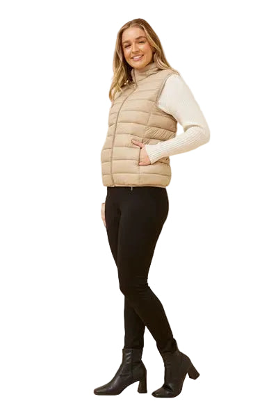 PUFFER VEST IN SAND