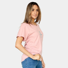 Load image into Gallery viewer, SILVER CROSS PINK TEE
